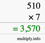 How to calculate 510 times 7 using long multiplication How to calculate 510 times 7 using long multiplication