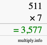 How to calculate 511 times 7 using long multiplication How to calculate 511 times 7 using long multiplication