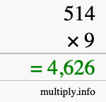 How to calculate 514 times 9 using long multiplication How to calculate 514 times 9 using long multiplication