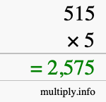 How to calculate 515 times 5 using long multiplication How to calculate 515 times 5 using long multiplication
