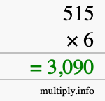 How to calculate 515 times 6 using long multiplication How to calculate 515 times 6 using long multiplication