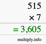 How to calculate 515 times 7 using long multiplication How to calculate 515 times 7 using long multiplication