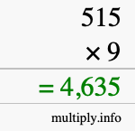How to calculate 515 times 9 using long multiplication How to calculate 515 times 9 using long multiplication