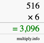 How to calculate 516 times 6 using long multiplication How to calculate 516 times 6 using long multiplication