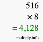 How to calculate 516 times 8 using long multiplication How to calculate 516 times 8 using long multiplication
