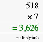 How to calculate 518 times 7 using long multiplication How to calculate 518 times 7 using long multiplication
