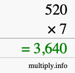 How to calculate 520 times 7 using long multiplication How to calculate 520 times 7 using long multiplication