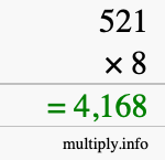 How to calculate 521 times 8 using long multiplication How to calculate 521 times 8 using long multiplication
