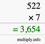 How to calculate 522 times 7 using long multiplication How to calculate 522 times 7 using long multiplication