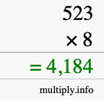 How to calculate 523 times 8 using long multiplication How to calculate 523 times 8 using long multiplication