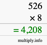How to calculate 526 times 8 using long multiplication How to calculate 526 times 8 using long multiplication