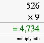 How to calculate 526 times 9 using long multiplication How to calculate 526 times 9 using long multiplication