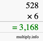 How to calculate 528 times 6 using long multiplication How to calculate 528 times 6 using long multiplication