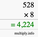How to calculate 528 times 8 using long multiplication How to calculate 528 times 8 using long multiplication