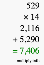 How to calculate 529 times 14 using long multiplication How to calculate 529 times 14 using long multiplication