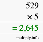How to calculate 529 times 5 using long multiplication How to calculate 529 times 5 using long multiplication