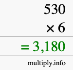 How to calculate 530 times 6 using long multiplication How to calculate 530 times 6 using long multiplication