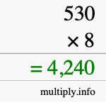 How to calculate 530 times 8 using long multiplication How to calculate 530 times 8 using long multiplication