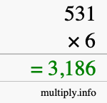 How to calculate 531 times 6 using long multiplication How to calculate 531 times 6 using long multiplication