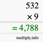 How to calculate 532 times 9 using long multiplication How to calculate 532 times 9 using long multiplication