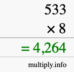 How to calculate 533 times 8 using long multiplication How to calculate 533 times 8 using long multiplication