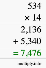 How to calculate 534 times 14 using long multiplication How to calculate 534 times 14 using long multiplication