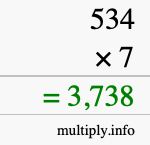 How to calculate 534 times 7 using long multiplication How to calculate 534 times 7 using long multiplication