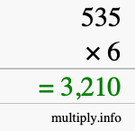 How to calculate 535 times 6 using long multiplication How to calculate 535 times 6 using long multiplication