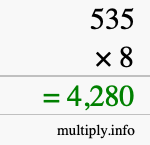 How to calculate 535 times 8 using long multiplication How to calculate 535 times 8 using long multiplication