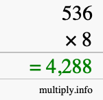 How to calculate 536 times 8 using long multiplication How to calculate 536 times 8 using long multiplication