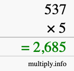 How to calculate 537 times 5 using long multiplication How to calculate 537 times 5 using long multiplication