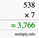 How to calculate 538 times 7 using long multiplication How to calculate 538 times 7 using long multiplication