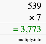 How to calculate 539 times 7 using long multiplication How to calculate 539 times 7 using long multiplication
