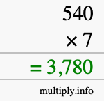 How to calculate 540 times 7 using long multiplication How to calculate 540 times 7 using long multiplication