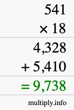 How to calculate 541 times 18 using long multiplication How to calculate 541 times 18 using long multiplication