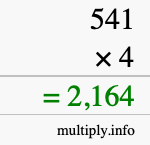 How to calculate 541 times 4 using long multiplication How to calculate 541 times 4 using long multiplication