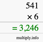 How to calculate 541 times 6 using long multiplication How to calculate 541 times 6 using long multiplication