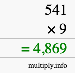 How to calculate 541 times 9 using long multiplication How to calculate 541 times 9 using long multiplication