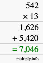 How to calculate 542 times 13 using long multiplication How to calculate 542 times 13 using long multiplication