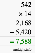 How to calculate 542 times 14 using long multiplication How to calculate 542 times 14 using long multiplication