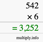 How to calculate 542 times 6 using long multiplication How to calculate 542 times 6 using long multiplication