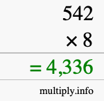 How to calculate 542 times 8 using long multiplication How to calculate 542 times 8 using long multiplication