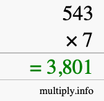 How to calculate 543 times 7 using long multiplication How to calculate 543 times 7 using long multiplication