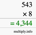 How to calculate 543 times 8 using long multiplication How to calculate 543 times 8 using long multiplication