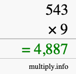 How to calculate 543 times 9 using long multiplication How to calculate 543 times 9 using long multiplication