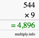How to calculate 544 times 9 using long multiplication How to calculate 544 times 9 using long multiplication