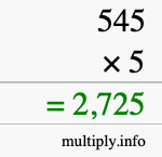 How to calculate 545 times 5 using long multiplication How to calculate 545 times 5 using long multiplication