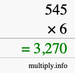 How to calculate 545 times 6 using long multiplication How to calculate 545 times 6 using long multiplication