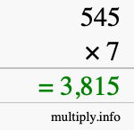 How to calculate 545 times 7 using long multiplication How to calculate 545 times 7 using long multiplication