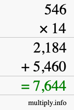 How to calculate 546 times 14 using long multiplication How to calculate 546 times 14 using long multiplication